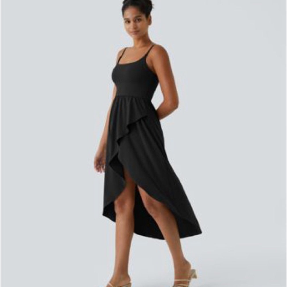 Halara Breezeful NWT High Low 2-Piece Pocket Flowy Midi Quick Dry Casual Dress S - Picture 3 of 8